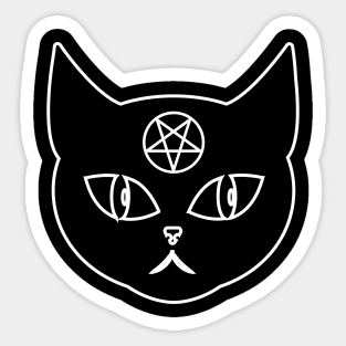 Cute Occult Satanic Cat Sticker